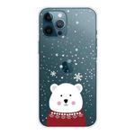 For iPhone 13 Pro Max Christmas Series Transparent TPU Protective Case (Fat Bear in Red)