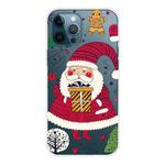 For iPhone 13 Pro Max Christmas Series Transparent TPU Protective Case (Striped Snowman)