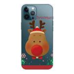 For iPhone 13 Pro Max Christmas Series Transparent TPU Protective Case (Big Nosed Deer)