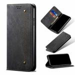 For Xiaomi 11T Pro Denim Texture Casual Style Horizontal Flip Leather Case with Holder & Card Slots & Wallet(Black)