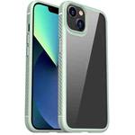 For iPhone 13 mini MG Series Carbon Fiber TPU + Clear PC Four-corner Airbag Shockproof Case (Green)