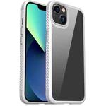 For iPhone 13 mini MG Series Carbon Fiber TPU + Clear PC Four-corner Airbag Shockproof Case (White)