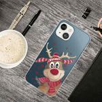 For iPhone 13 Christmas Series Transparent TPU Protective Case(Smiley Deer)