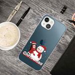 For iPhone 13 Christmas Series Transparent TPU Protective Case(Girl Snowman)