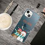 For iPhone 13 mini Christmas Series Transparent TPU Protective Case (Take Picture Bear Snowman)