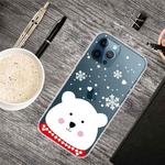 For iPhone 13 Pro Christmas Series Transparent TPU Protective Case (Chubby White Bear)