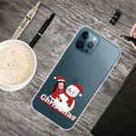 For iPhone 13 Pro Max Christmas Series Transparent TPU Protective Case (Girl Snowman)