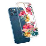 For iPhone 13 mini High Translucent Electroplating Flower Pattern TPU + PC Shockproof Case (Hibiscus)