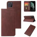 For iPhone 11 Pro Max Calf Texture Magnetic Horizontal Flip Leather Case with Holder & Card Slots & Wallet (Brown)