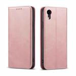 Calf Texture Magnetic Horizontal Flip Leather Case with Holder & Card Slots & Wallet For iPhone XR(Pink)