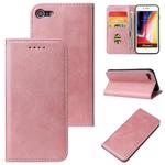 Calf Texture Magnetic Horizontal Flip Leather Case with Holder & Card Slots & Wallet For iPhone SE 2022 / SE 2020 / 8 / 7(Pink)
