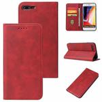 Calf Texture Magnetic Horizontal Flip Leather Case with Holder & Card Slots & Wallet For iPhone 8 Plus / 7 Plus(Red)