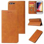Calf Texture Magnetic Horizontal Flip Leather Case with Holder & Card Slots & Wallet For iPhone 8 Plus / 7 Plus(Yellow)