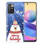 For Xiaomi Redmi 10 Christmas Series Transparent TPU Protective Case(Hat White Bear)