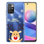 For Xiaomi Redmi 10 Christmas Series Transparent TPU Protective Case(Raise Hand Deer)