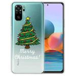 For Xiaomi Redmi Note 10 4G Christmas Series Transparent TPU Protective Case(Small Christmas Tree)
