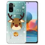 For Xiaomi Redmi Note 10 4G Christmas Series Transparent TPU Protective Case(Bell Deer)
