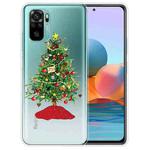 For Xiaomi Redmi Note 10 4G Christmas Series Transparent TPU Protective Case(Retro Christmas Tree)