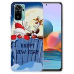 For Xiaomi Redmi Note 10 4G Christmas Series Transparent TPU Protective Case(Wall-climbing Snowman)