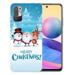 For Xiaomi Redmi Note 10 5G Christmas Series Transparent TPU Protective Case(Singing Snowman Deer)