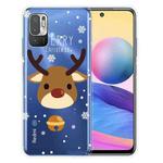 For Xiaomi Redmi Note 10 5G Christmas Series Transparent TPU Protective Case(Bell Deer)