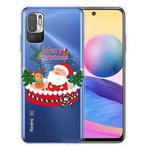 For Xiaomi Redmi Note 10 5G Christmas Series Transparent TPU Protective Case(Gift Box Old Man)