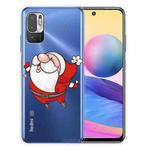 For Xiaomi Redmi Note 10 5G Christmas Series Transparent TPU Protective Case(Look to The Sky Old Man)