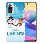 For Xiaomi Redmi Note 10 Pro 4G Christmas Series Transparent TPU Protective Case(Singing Snowman Deer)