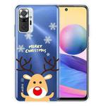 For Xiaomi Redmi Note 10 Pro 4G Christmas Series Transparent TPU Protective Case(Raise Hand Deer)