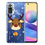 For Xiaomi Redmi Note 10 Pro 4G Christmas Series Transparent TPU Protective Case(Bell Deer)