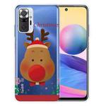 For Xiaomi Redmi Note 10 Pro 4G Christmas Series Transparent TPU Protective Case(Big Nosed Deer)