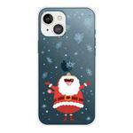 For iPhone 13 mini Christmas Series Transparent TPU Protective Case (Hug Santa Claus)