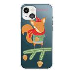 For iPhone 13 mini Christmas Series Transparent TPU Protective Case (Fox)