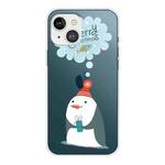 For iPhone 13 mini Christmas Series Transparent TPU Protective Case (Penguin)