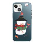 Christmas Series Transparent TPU Protective Case For iPhone 13(Bird Snowman)