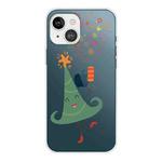 Christmas Series Transparent TPU Protective Case For iPhone 13(Happy Christmas Tree)