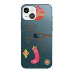 Christmas Series Transparent TPU Protective Case For iPhone 13(Gift Bird)