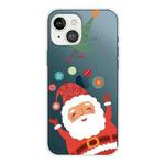 Christmas Series Transparent TPU Protective Case For iPhone 13(Ball Santa Claus)