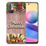 For Xiaomi Redmi Note 10 5G Christmas Series Transparent TPU Protective Case(Christmas Balls)