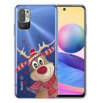 For Xiaomi Redmi Note 10 5G Christmas Series Transparent TPU Protective Case(Smiley Deer)