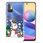 For Xiaomi Redmi Note 10 5G Christmas Series Transparent TPU Protective Case(Penguin Family)