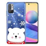 For Xiaomi Redmi Note 10 5G Christmas Series Transparent TPU Protective Case(Chubby White Bear)