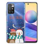 For Xiaomi Redmi 10 5G Christmas Series Transparent TPU Protective Case(Take Picture Bear Snowman)