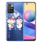 For Xiaomi Redmi 10 5G Christmas Series Transparent TPU Protective Case(Couple Snowman)