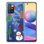 For Xiaomi Redmi 10 5G Christmas Series Transparent TPU Protective Case(Simple Snowman)