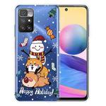 For Xiaomi Redmi 10 5G Christmas Series Transparent TPU Protective Case(Stacked Doll)