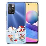 For Xiaomi Redmi 10 5G Christmas Series Transparent TPU Protective Case(Snow Entertainment)
