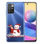 For Xiaomi Redmi 10 5G Christmas Series Transparent TPU Protective Case(Girl Snowman)