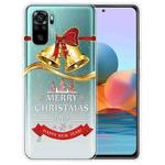 For Xiaomi Redmi Note 10 4G Christmas Series Transparent TPU Protective Case(Golden Bell)