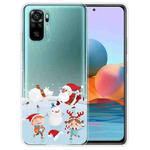 For Xiaomi Redmi Note 10 4G Christmas Series Transparent TPU Protective Case(Snow Entertainment)